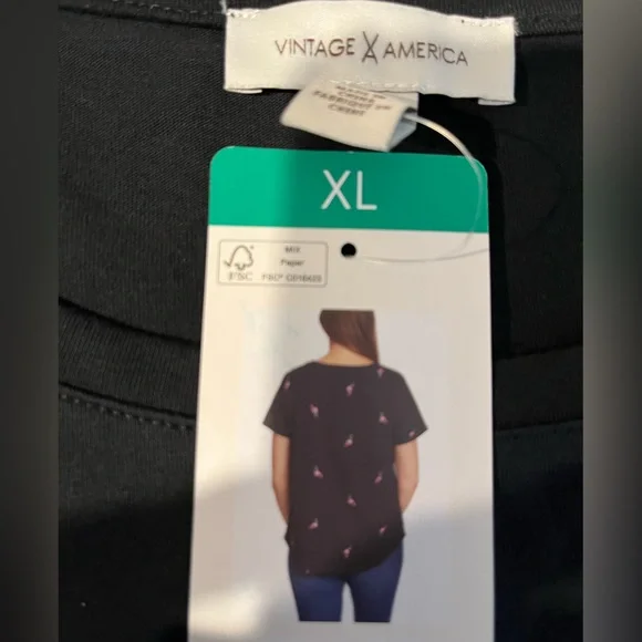 Vintage America Medium Weight Easy Fit Cotton Blend Embroidered Jersey Top - Picture 11 of 13